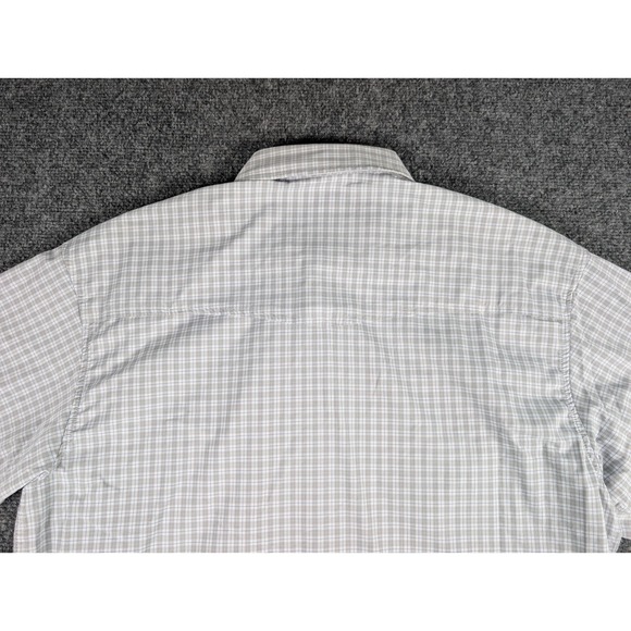 Poncho Western Pearl Snap Shirt Mens Medium Reg Fit Gray Plaid Short Sleeve - Picture 11 of 11